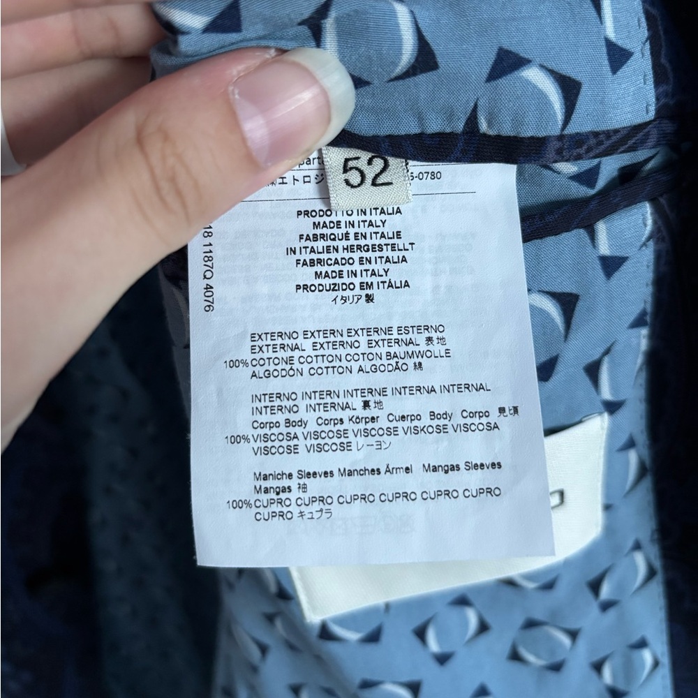 Men's Etro Printed Sport Coat Blazer in Blue 52 - Picture 12 of 14